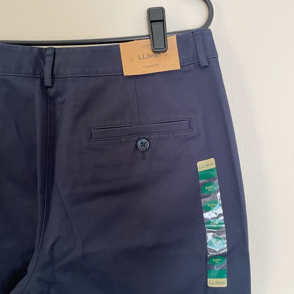 NWT L.L.Bean Women's Classic Fit Straight Leg Pants Trousers Navy Blue Petite 12 - Picture 8 of 8